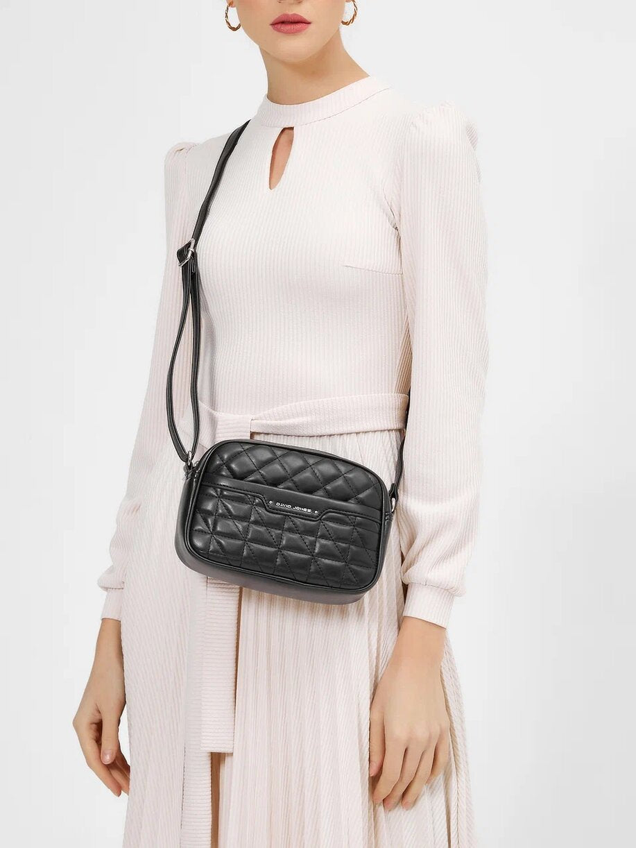 David Jones Black Women shoulder Bag Handbag 6824-1-D.J