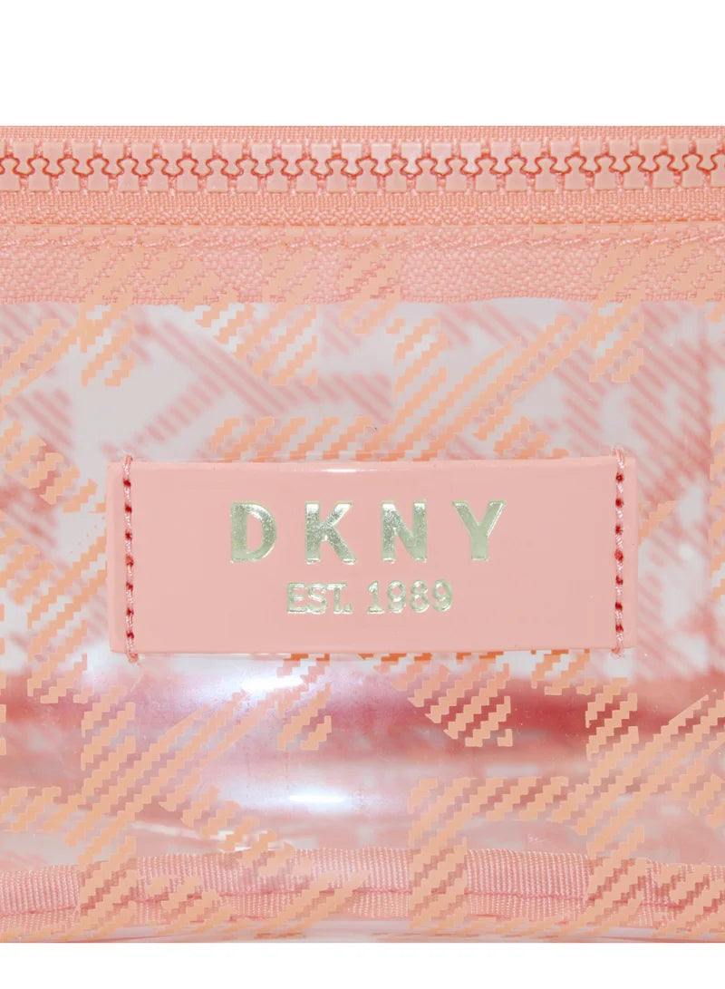 DKNY Square Train Case Peach Side Light weight Cosmetic Bag Storage Bag DA050LD1