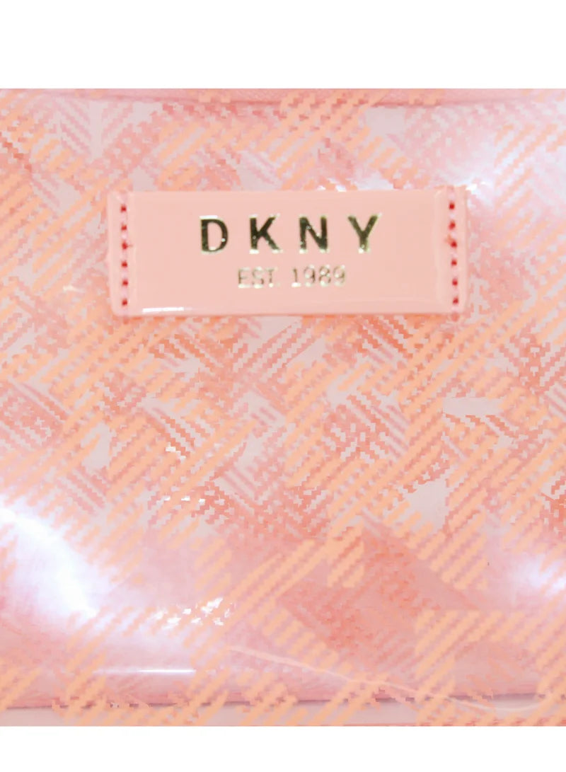 DKNY T Stand PeachSide 2 Piece M+L Pouch Monogram Printed Cosmetic Bag Storage Bag DSS20LD1