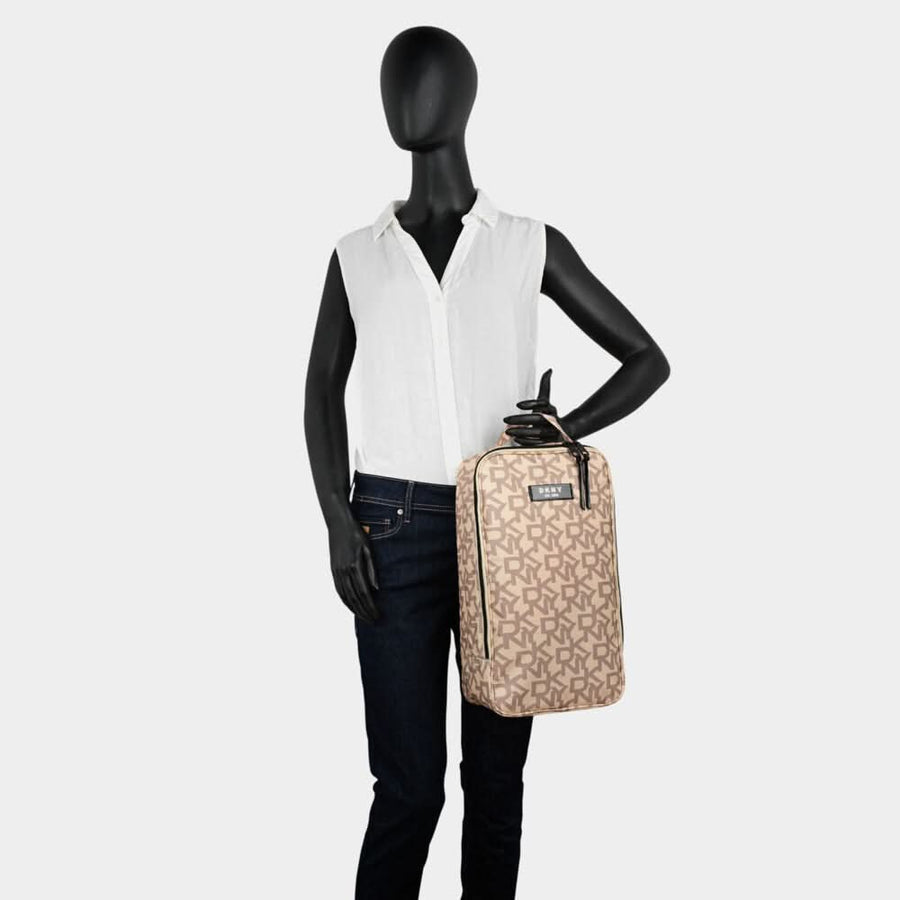 DKNY Signature Geige Beige Brown Shoe Bag