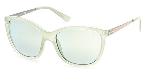 Guess NWT Sunglasses GU 7444 93C Shiny Light Green Mirror Green 58 mm GU7444