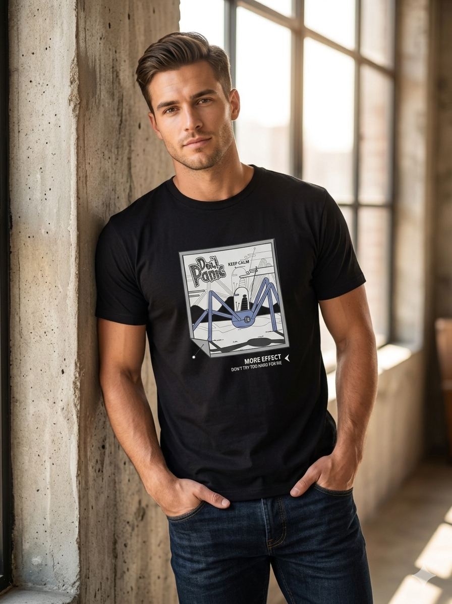 ACHIVER BLACK PRINTED T-SHIRT MEN