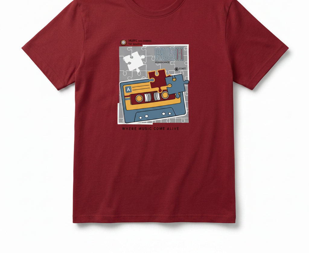 ACHIVER DARK RED PRINTED T-SHIRT MEN