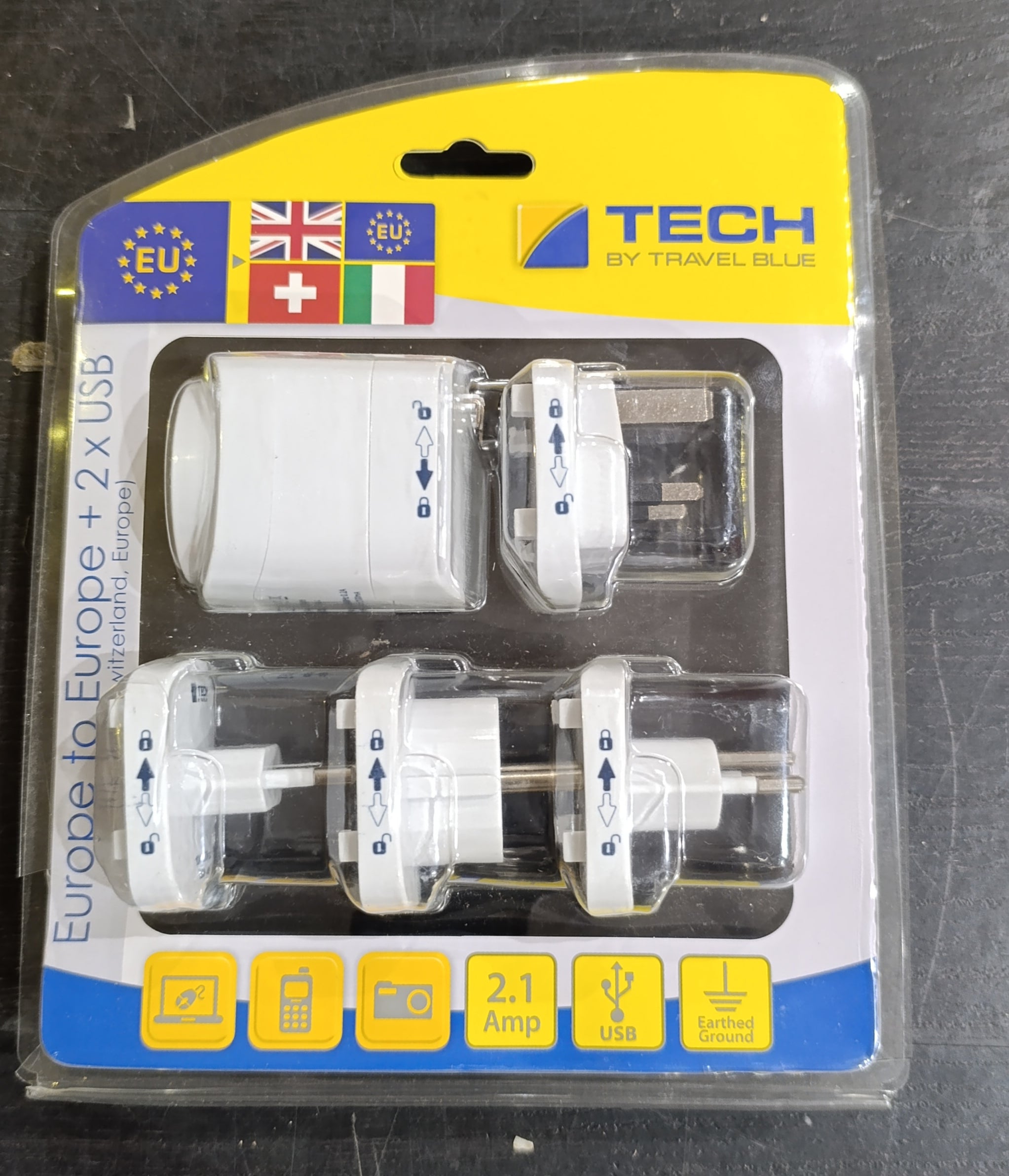 Travel Blue Adaptateur Voyage Bleu Voyage 917 4pc, Adaptateur International Power Blanc 10A