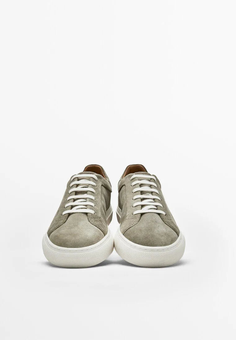 Massimo Dutti 'Olive Green' Sneakers - White Laces