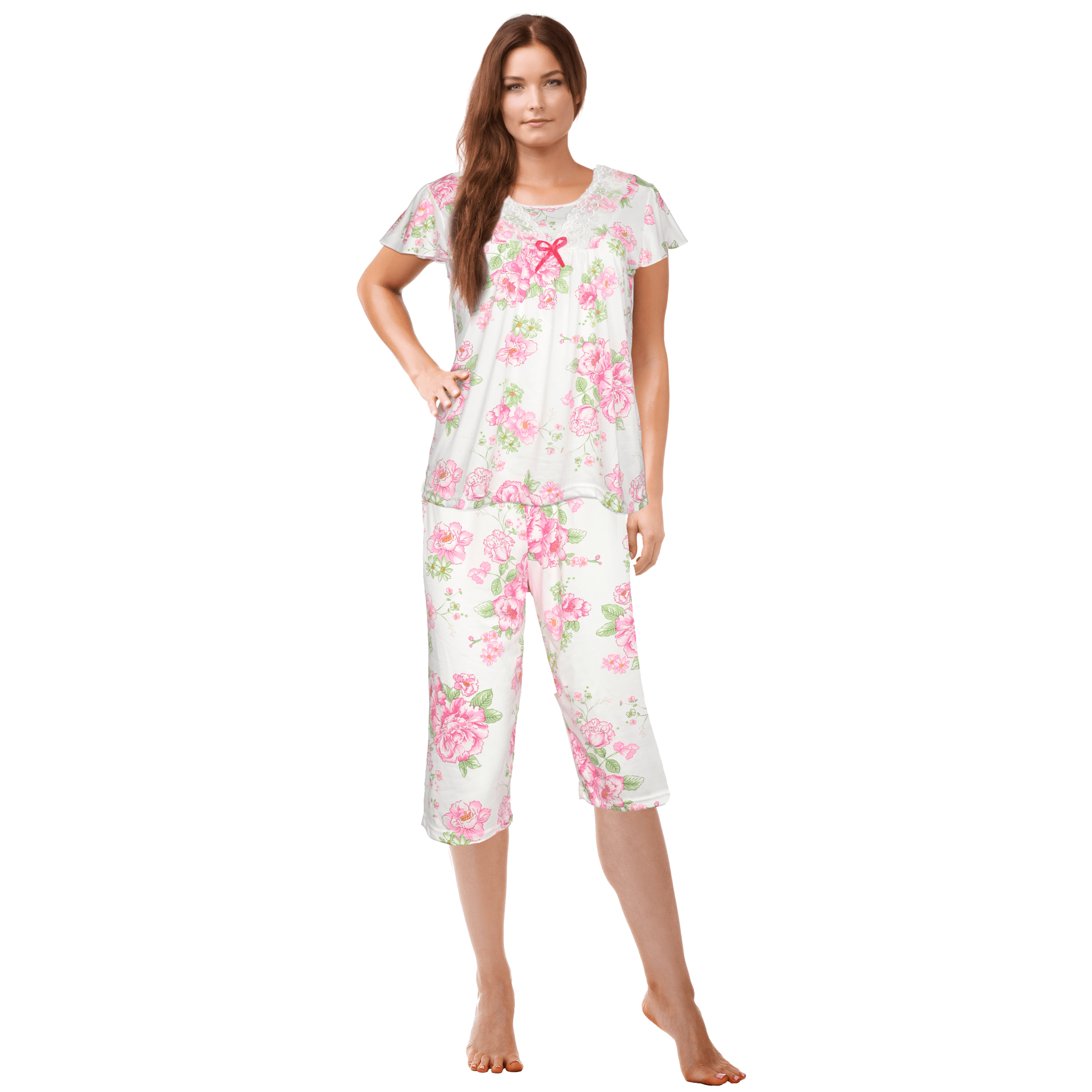 SIZE: XL - JEFFRICO Womens Pajamas For Women Capri Set Sleepwear Soft Pajamas