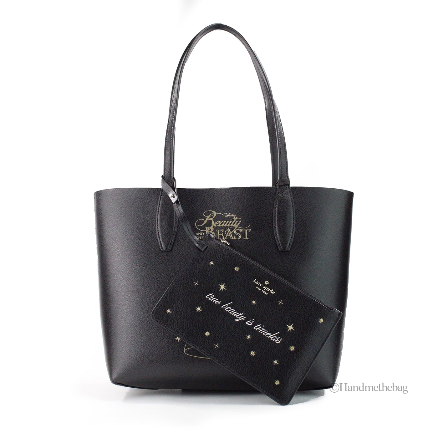 Kate Spade, Tote Bags, Female, Black, Size: ONE SIZE Beauty and the Beast Reversible Tote Bag