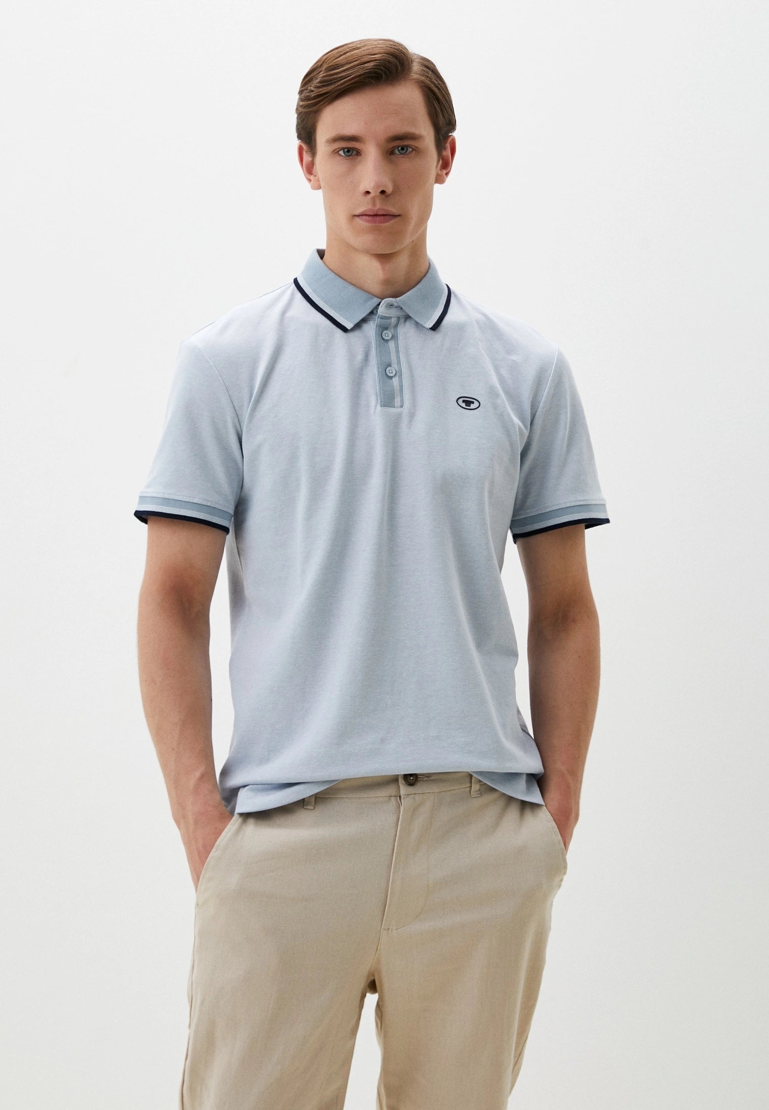 Tom Tailor Regular Style Poloshirt mit Label-Print in Gruen