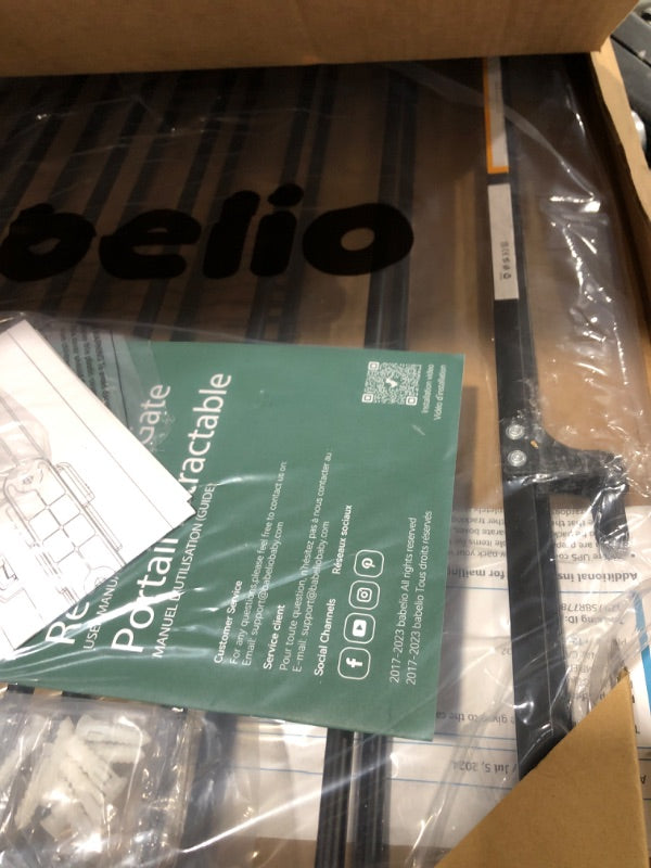 Babelio 66x109 cm No Bottom Bar Baby Gate for Babies, Elders and Pets(Black)