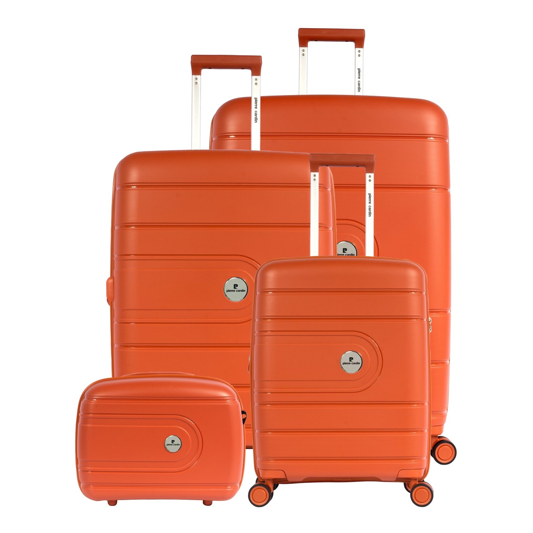 Pierre Cardin Upright Suitcase Trolley Set Of 4 - Orange