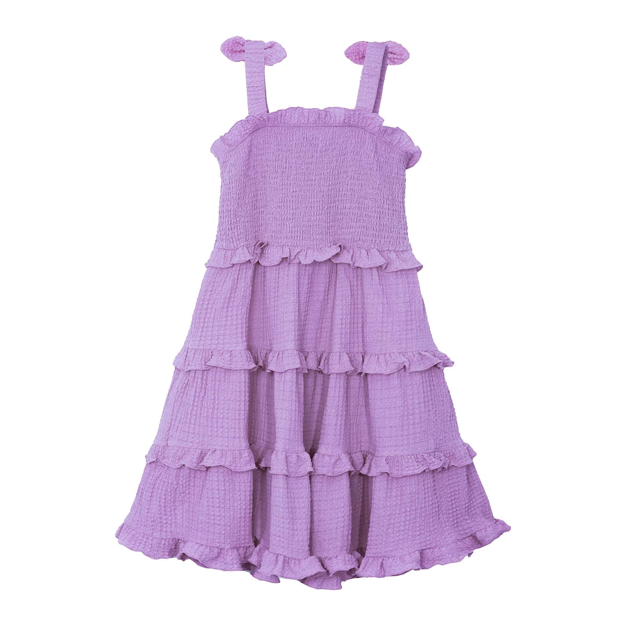 SIZE: XL(14-16) - Planet Gold Girls Summer Sleeveless Tiered Dress with Tie Straps
