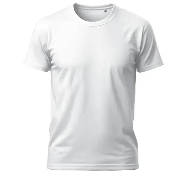 Pack of 6 men's combed cotton white t-shirts – crew neck, short sleeve