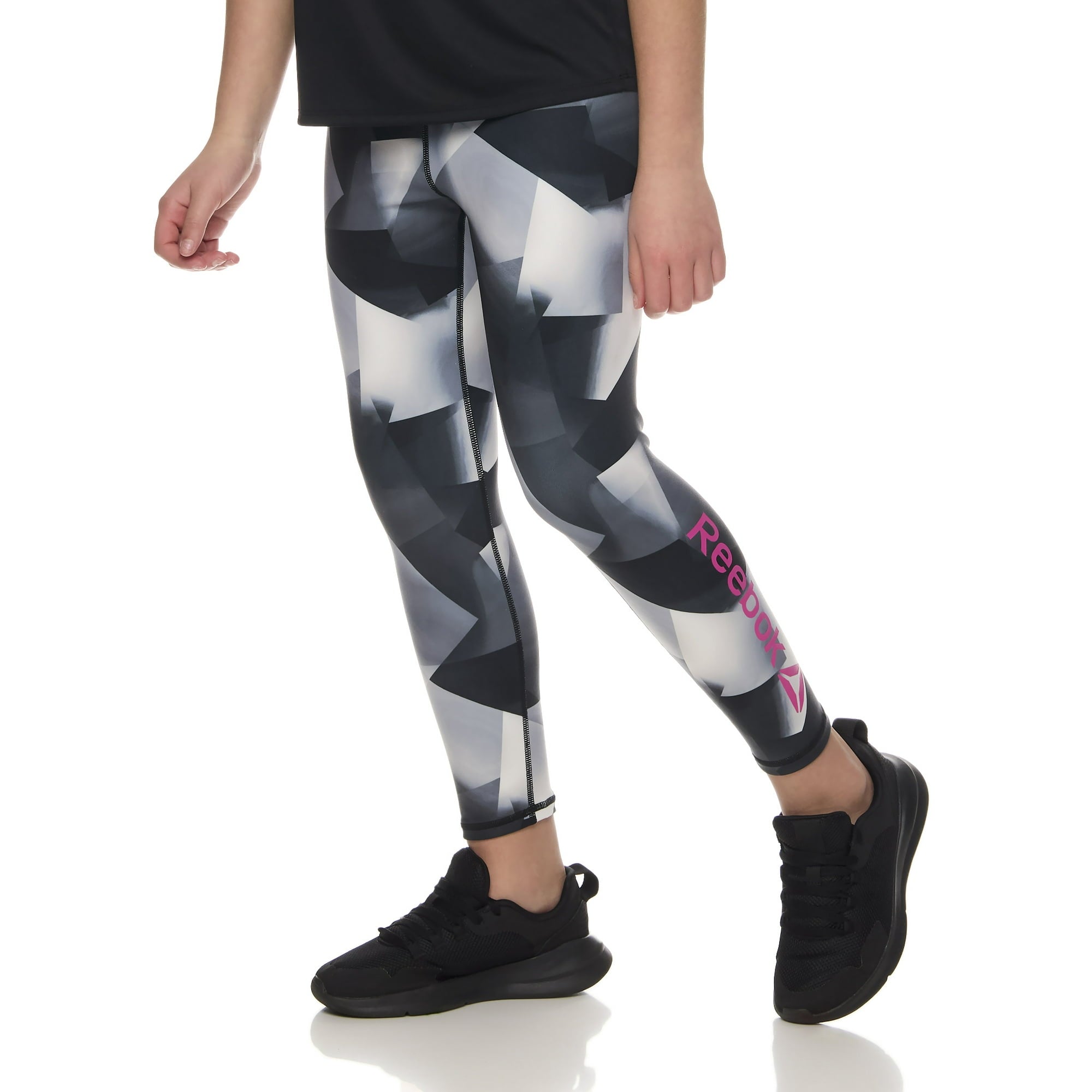 SIZE: 7/8 - Reebok Girl's Athletic Printed Capri Legging