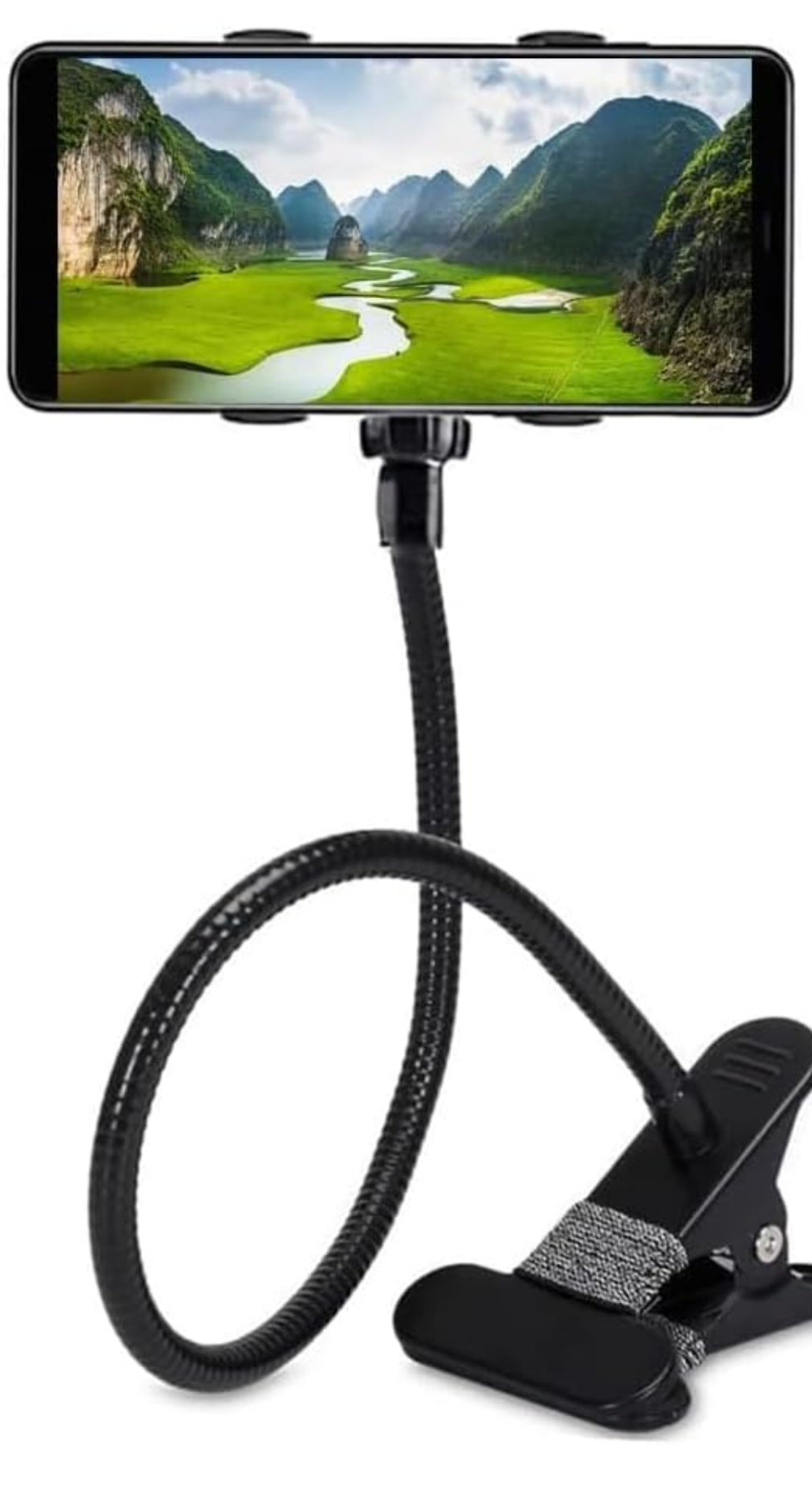 MARGOUN Lazy Bed Desktop Bracket Mount Stand Universal Flexible 360 Clip Holder For Mobile Phone (Black