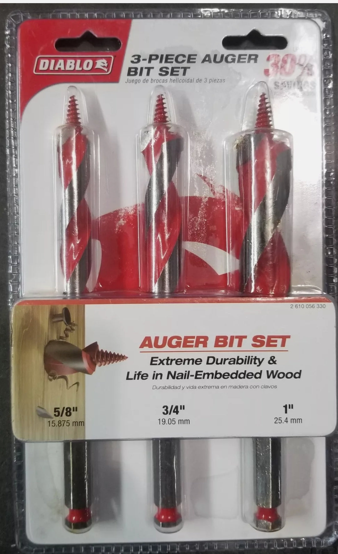 Diablo DAG1900-S3 Auger Bit Set 3-Piece