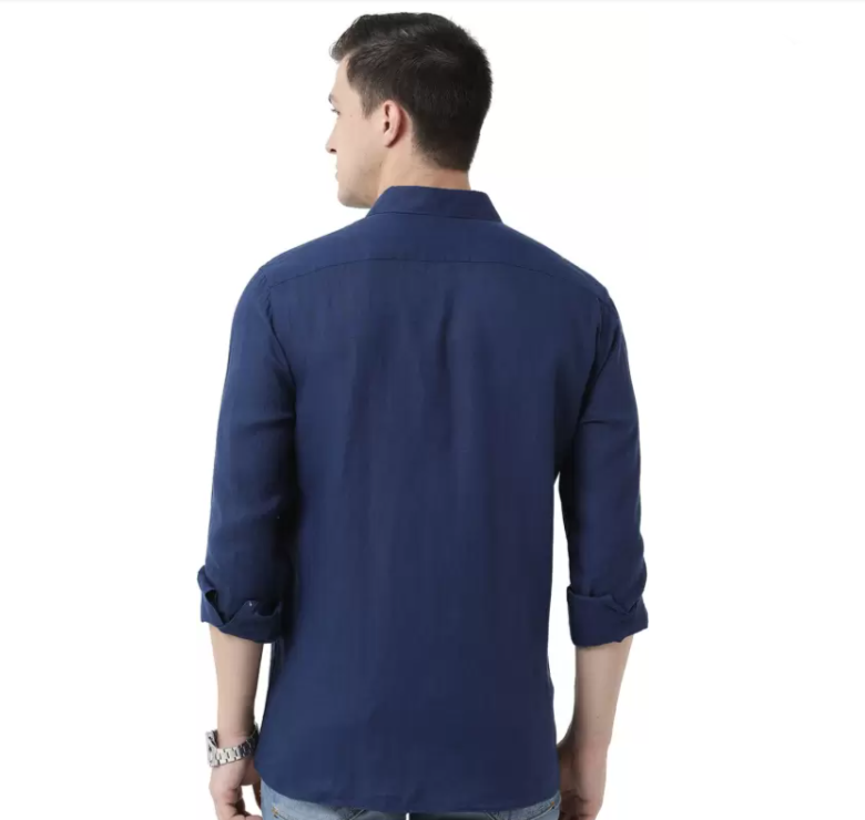 قميص رجالي كاجوال بتصميم ذاتي وقصة عادية من Linen Club