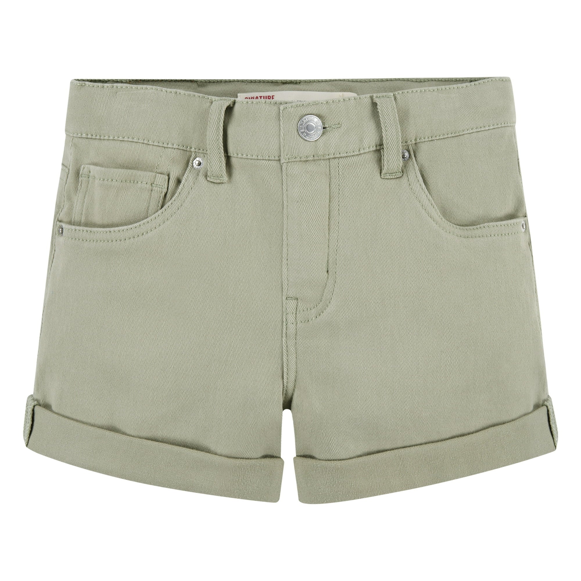 المقاس: 14 REG - شورت جينز قصير بحافة ملفوفة للبنات من Signature by Levi Strauss & Co.