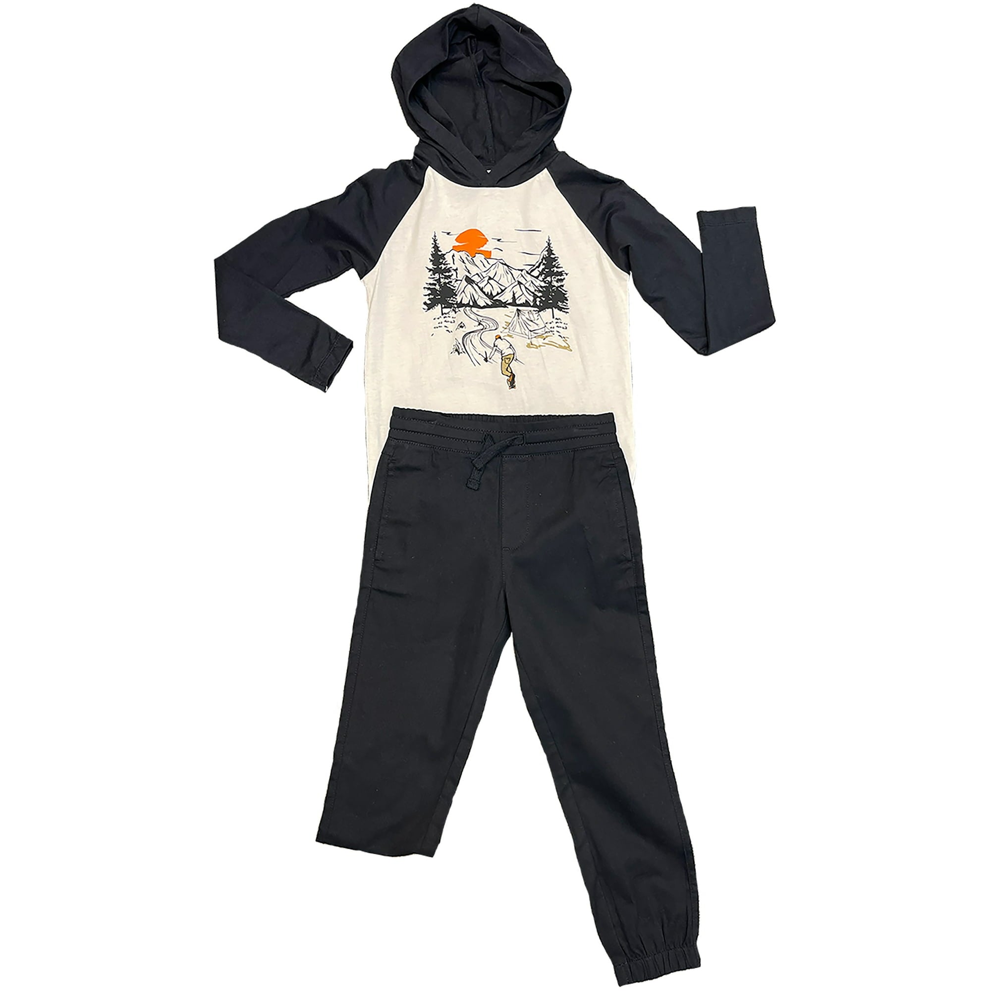 SIZE: S(8Y) - Tony Hawk Boys Long Sleeve Hooded Top and Jogger Pant 2 Piece Outfit Set