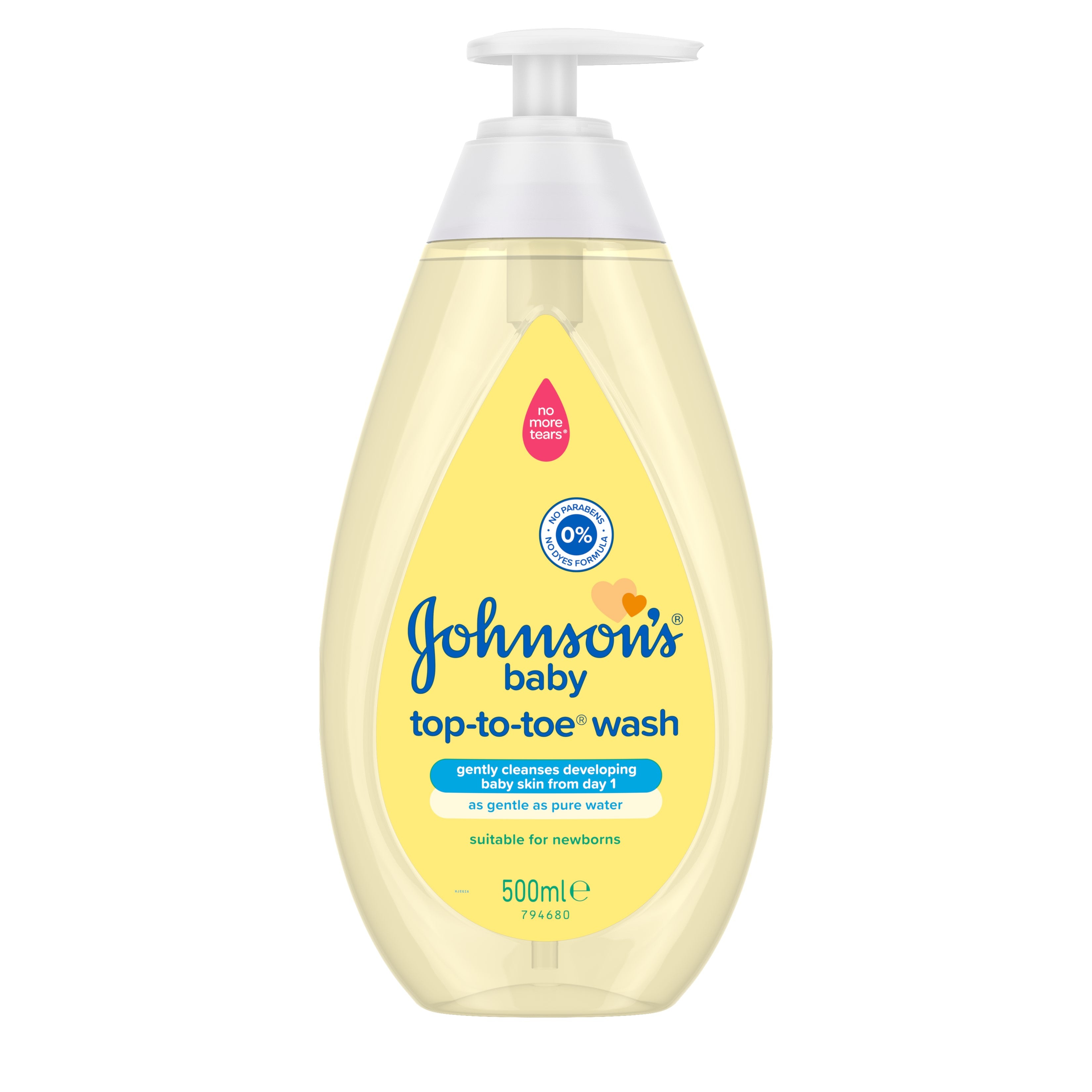Johnson's Baby Top-to-Toe Wash 500ml - Formulated for newborn sensitive skin