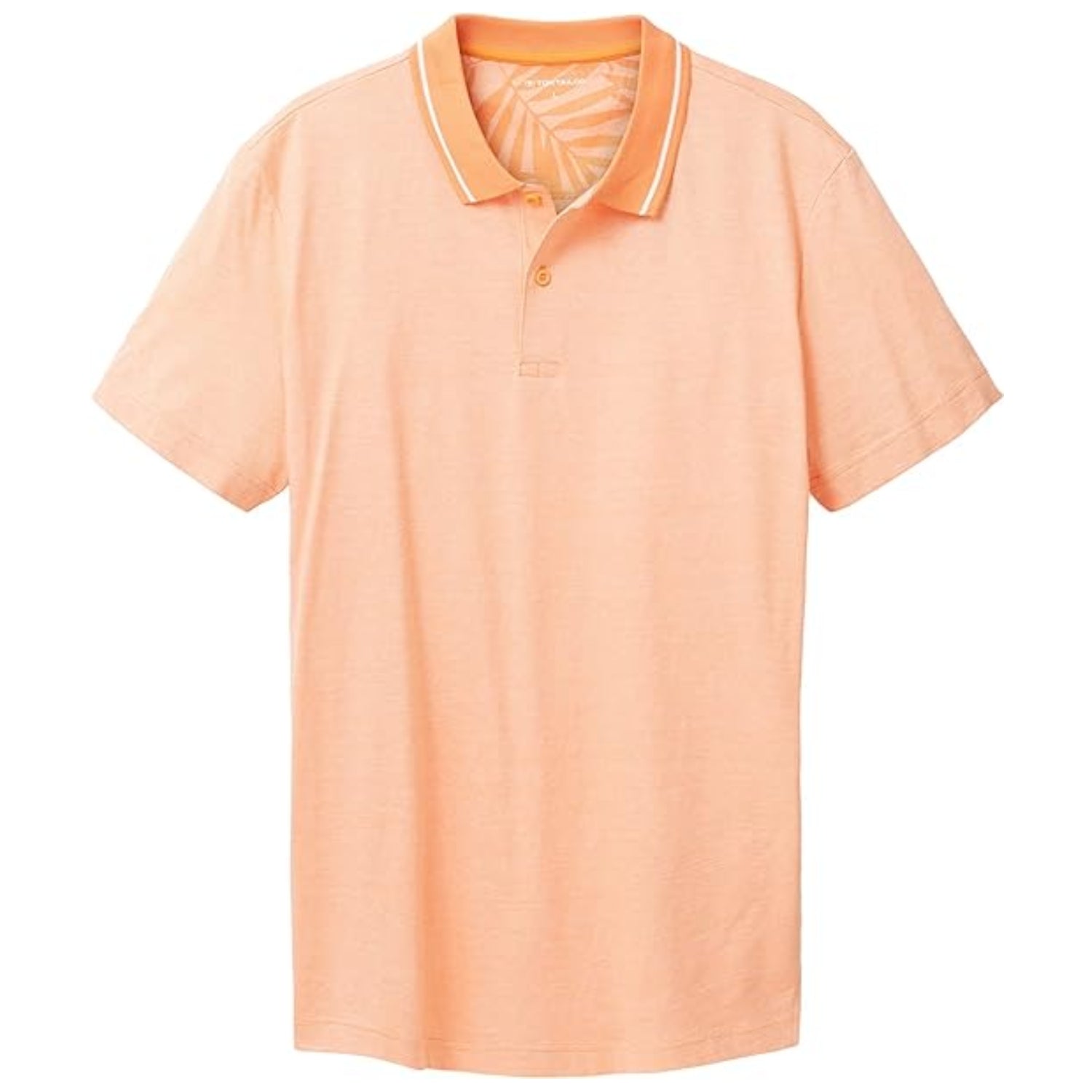 TOM TAILOR Men's 1036437 Polo Shirt Melon Orange White Stripe