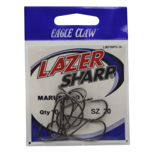 Eagle Claw Lazer Sharp L3071 Maruseigo Black Platinum Fishing Hooks