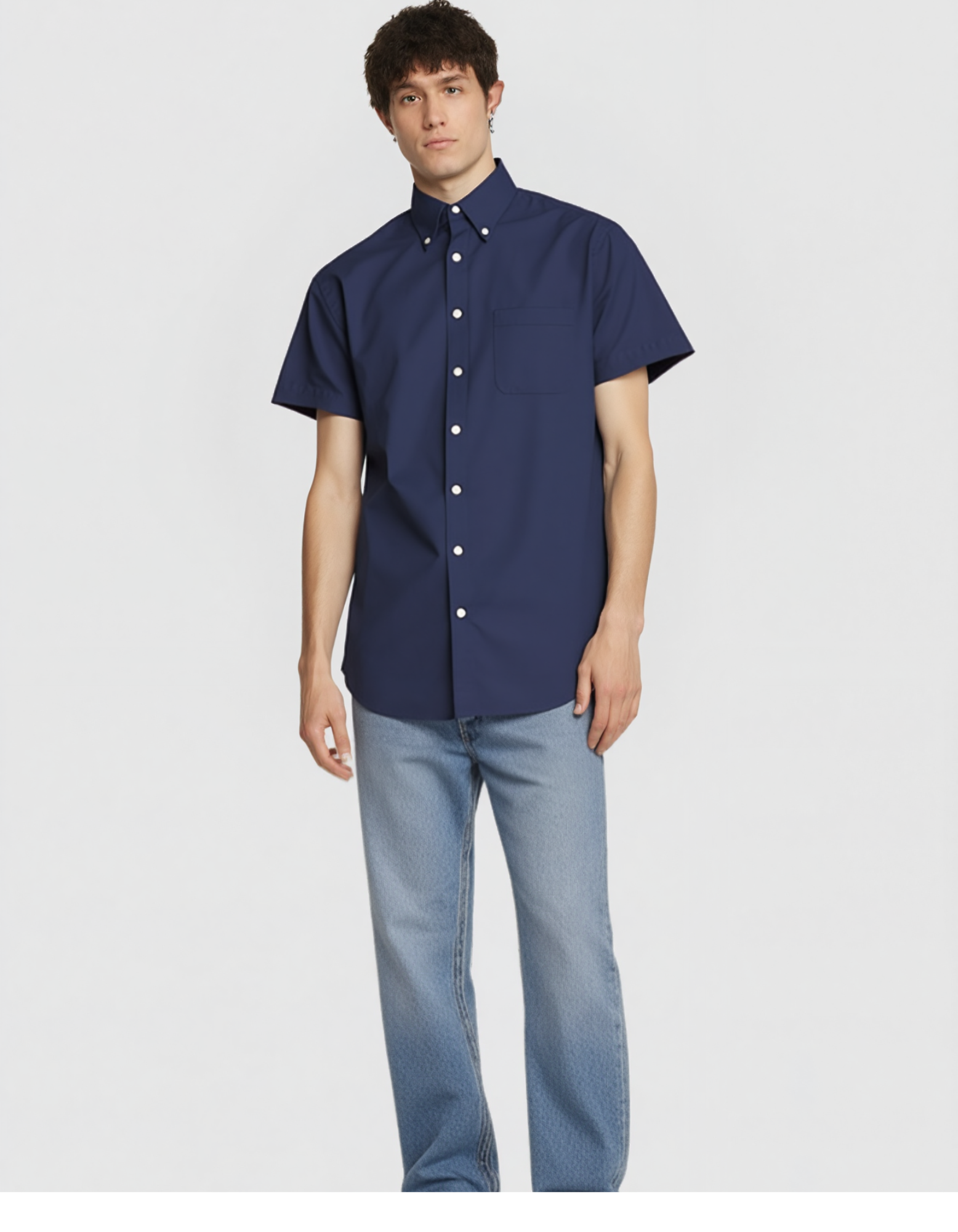 Charles Tyrwhitt Men’s Dark Blue Long Sleeve Shirt – Elegant Formal Wear