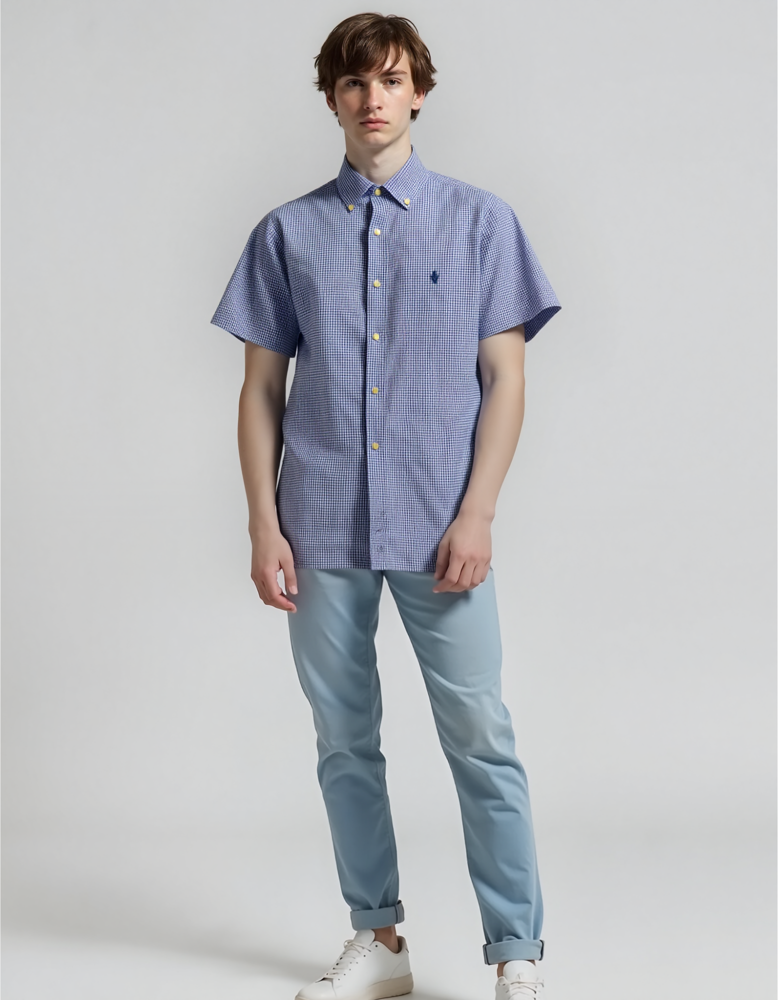 Ralph Lauren Men’s Blue Striped Shirt – Classic Casual Style