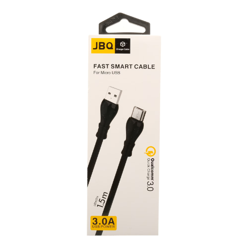 JBQ Nylon Micro To USB Data Cable Cb-12P2, 3.0A, 150cm, Black