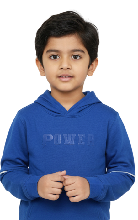 Vivily Kids Hoodie, 2-7Y, Electric Blue Tonal Power