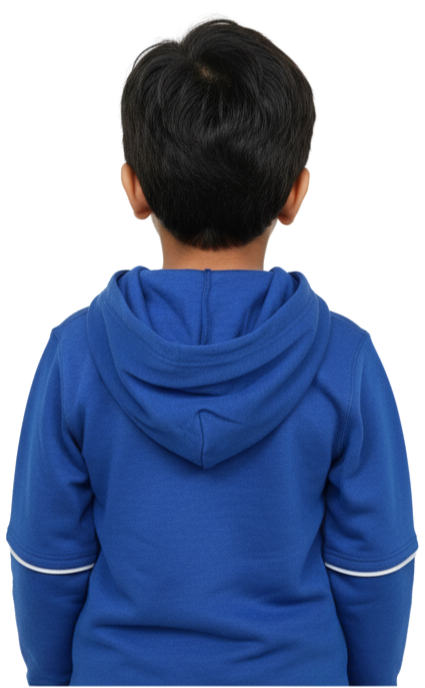 Vivily Kids Hoodie, 2-7Y, Electric Blue Tonal Power
