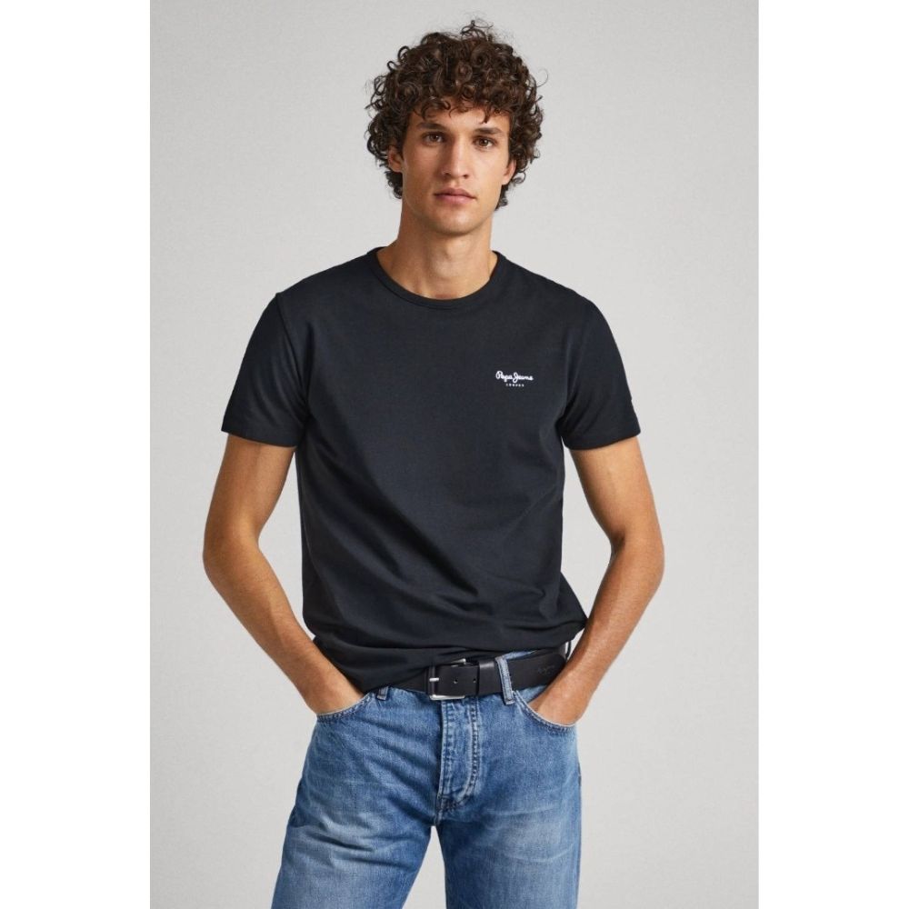 Pepe Jeans Black T-Shirt for Men Elevate Your Casual Look with Iconic Style