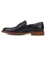 Clarks Men’s Black Leather Penny Loafers – Classic Slip‑On Dress Shoes with Comfort Sole