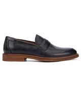 Clarks Men’s Black Leather Penny Loafers – Classic Slip‑On Dress Shoes with Comfort Sole