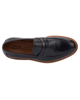 Clarks Men’s Black Leather Penny Loafers – Classic Slip‑On Dress Shoes with Comfort Sole