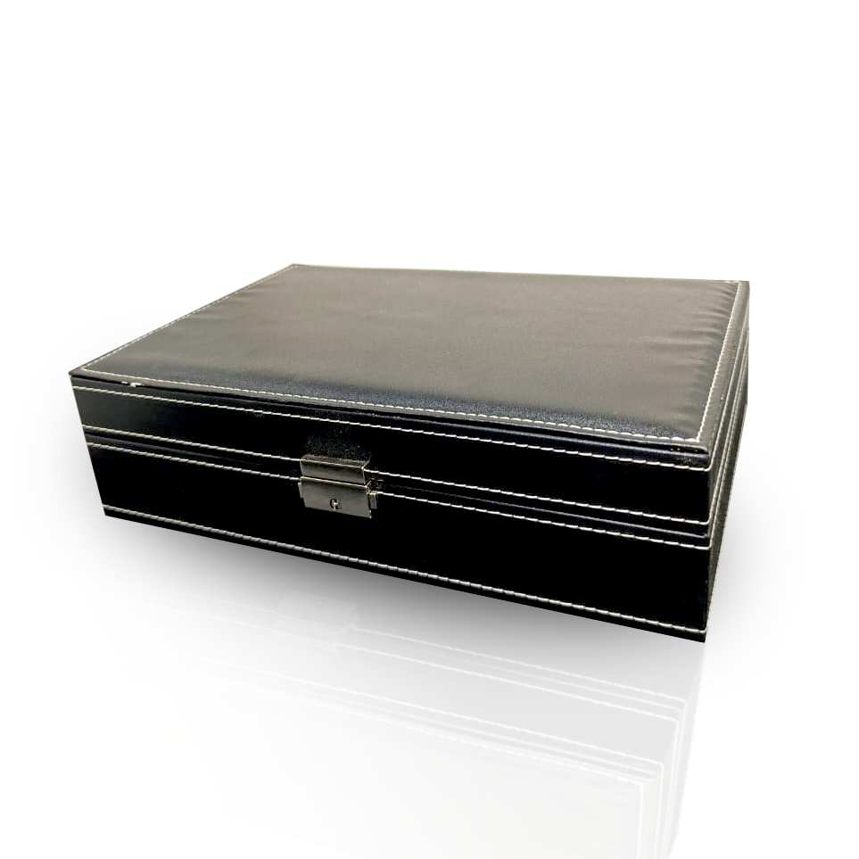 8 Slot PU Leather Watch and Jewelry Organizer Case | Stylish Storage Box for Watches, Rings, Necklaces, & Bracelets | imperfect package