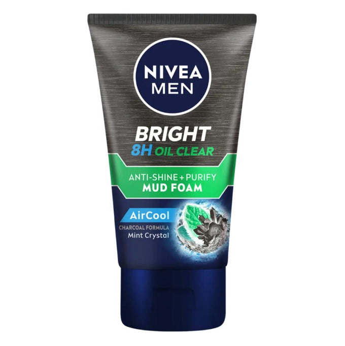 NIVEA Nivea MEN Bright 8H Oil Clear Anti-Shine + Purify Mud Foam 100mL