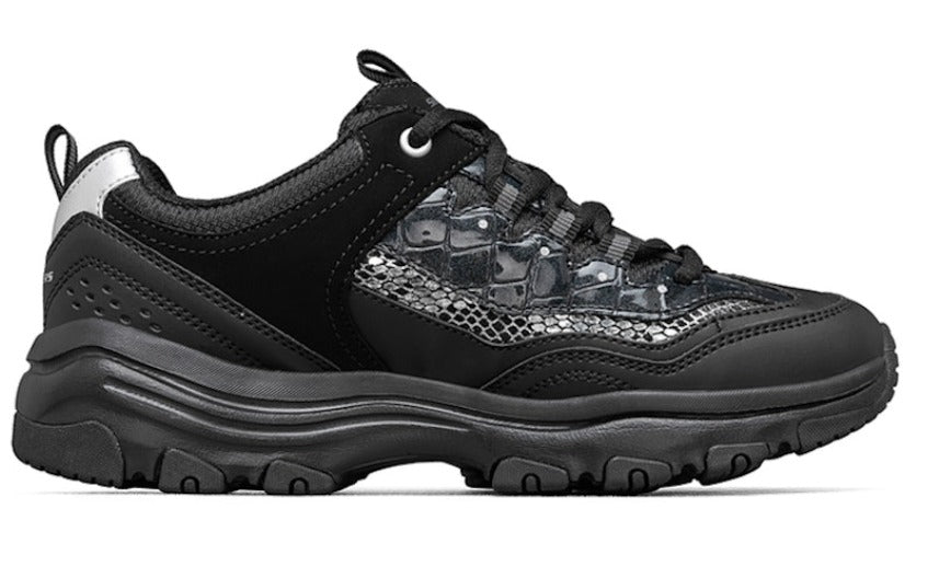 Skechers (Women) D'lites Leisure Chunky Shoes Black 8730041-BBK