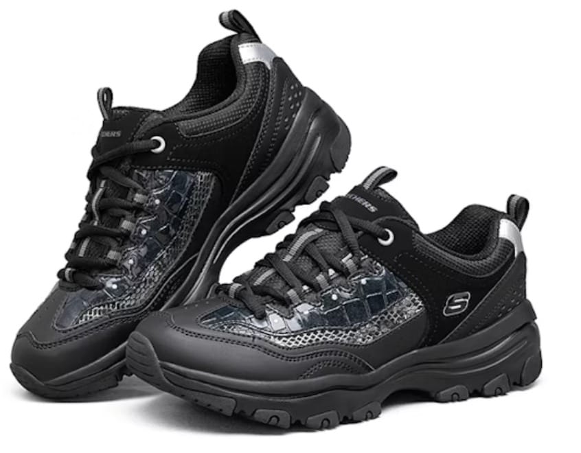 Skechers (Women) D'lites Leisure Chunky Shoes Black 8730041-BBK