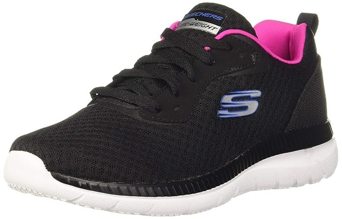 Skechers Women Bountiful Black/Hot Pink Sneakers (12606-BKHP)