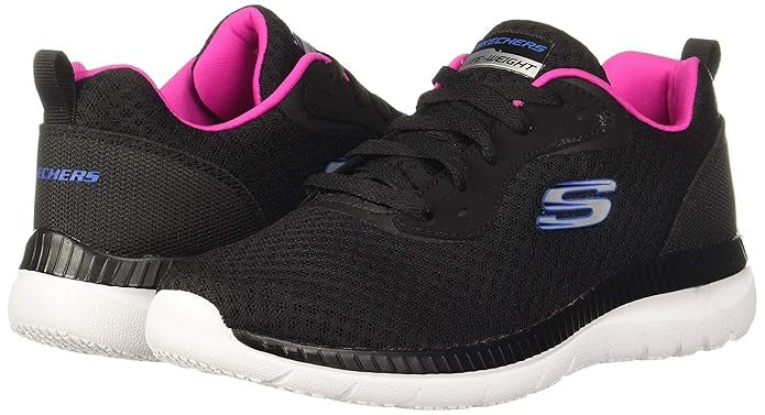 Skechers Women Bountiful Black/Hot Pink Sneakers (12606-BKHP)
