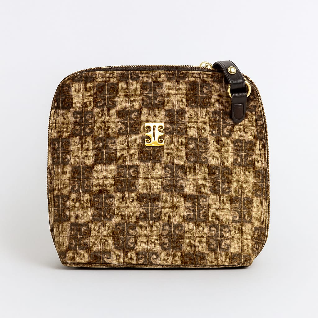 Pierre Cardin Brown Monogram Canvas Pouch
