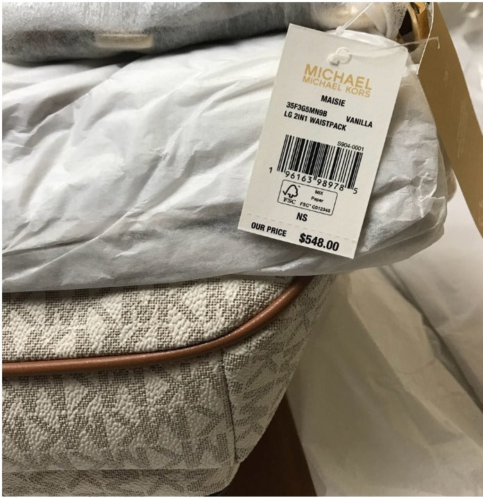 Michael Kors Maisie Large Vanilla Waistpack Card Case Fanny Pack Bag