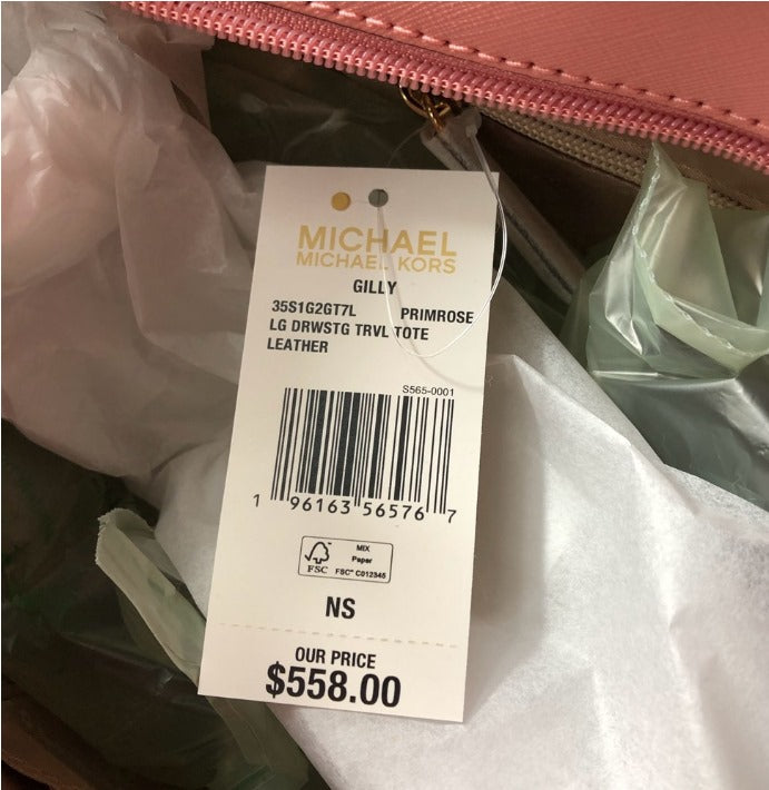 Michael Kors Gilly Large Primrose Pink Leather Tote Bag - D