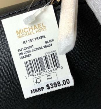 Michael Kors Jet Set Medium Black X Cross Dome Crossbody