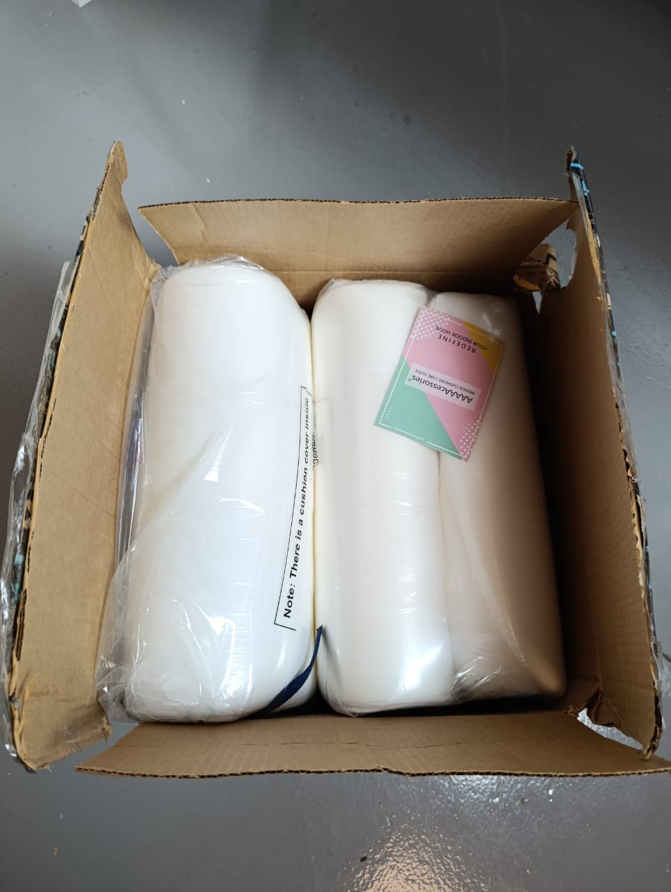 AAAAAcessories D-Shaped Chair Cushions for Dining Chairs with Ties and Removable Cover, 43 cm W x 40 cm L x 5 cm H, Set of 6, Blue