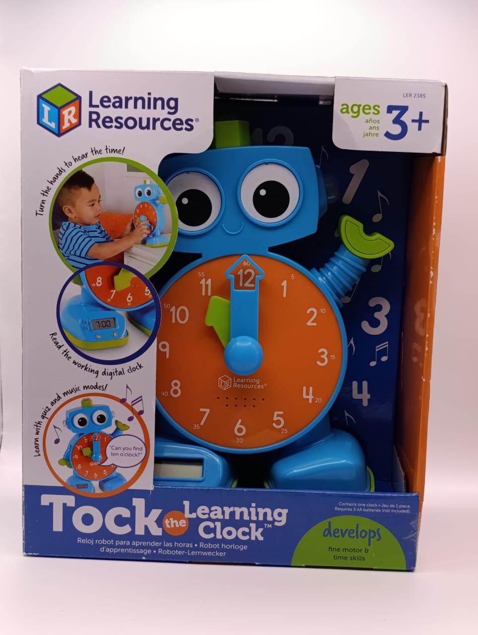 Learning Resources Tock The Learning Clock Pink, 1 Piece, Ages 3+, Educational Talking Clock