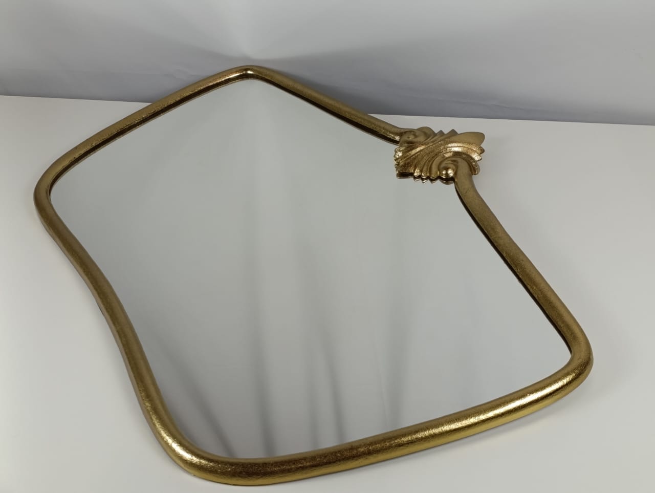 SEALED - 90 CM X 60 CM - Cast Decorative Metal Wall Mirror Gold - Threshold - D