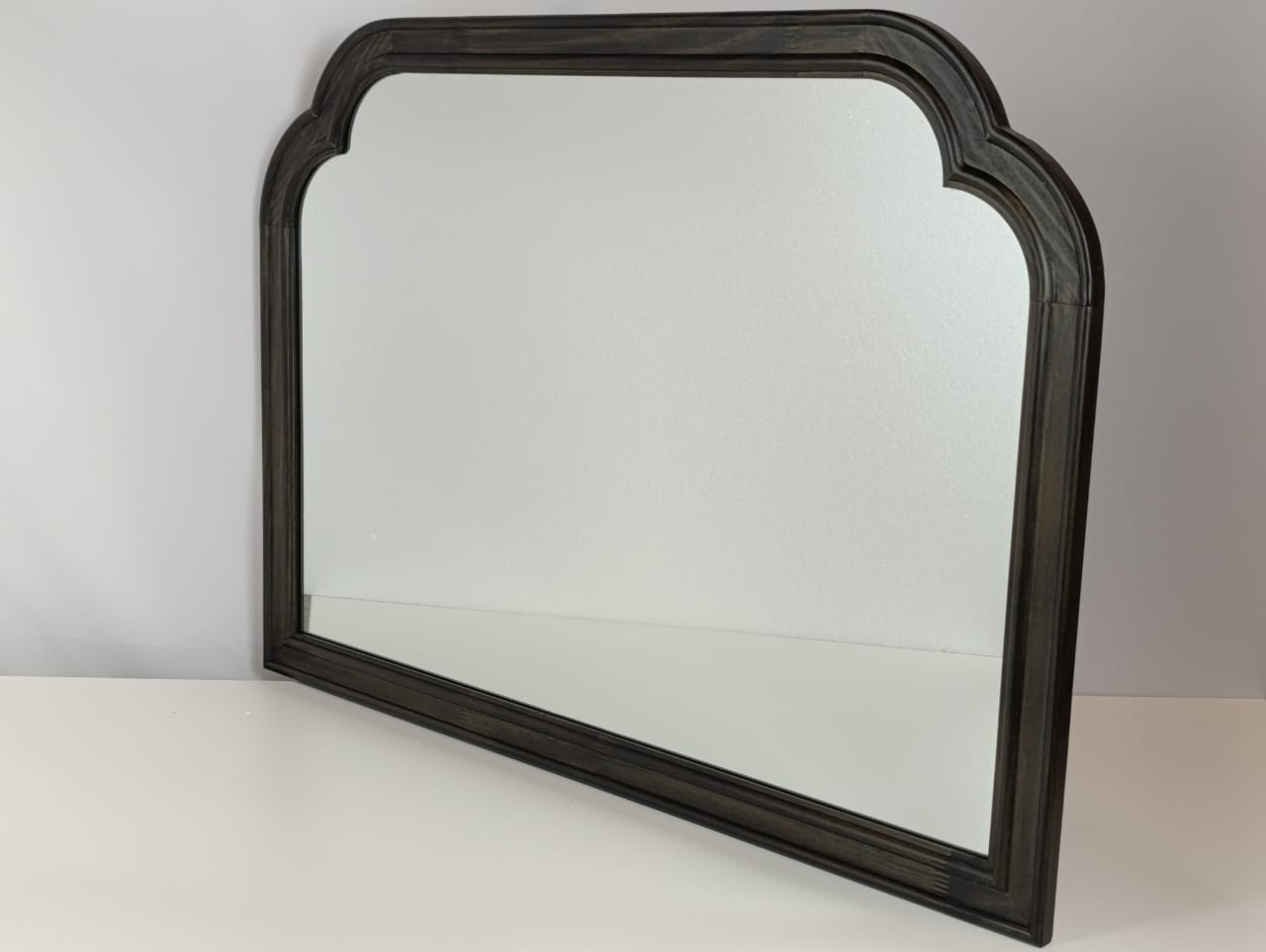 SEALED-92CM x 66CM French Country Mantle Wood Mirror Natural-Threshold™ (BLACK COLOR)