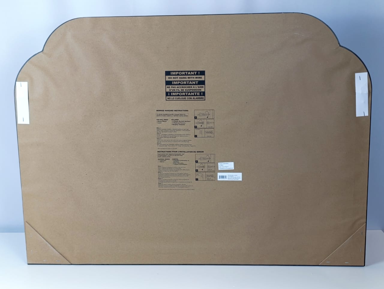 SEALED-92CM x 66CM French Country Mantle Wood Mirror Natural-Threshold™ (BLACK COLOR)