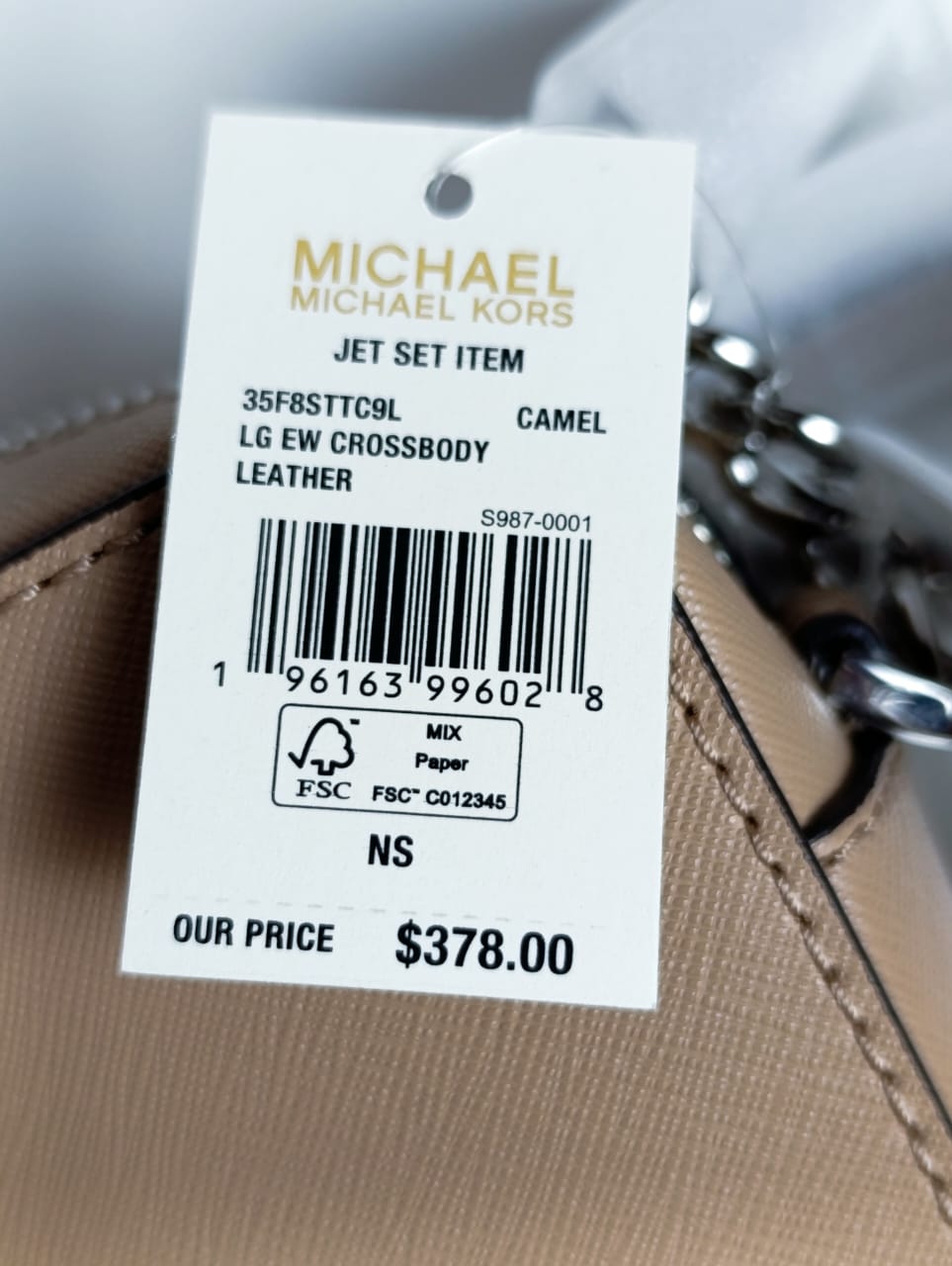حقيبة كروس بودي نسائية من مايكل كورس بلون الجمل